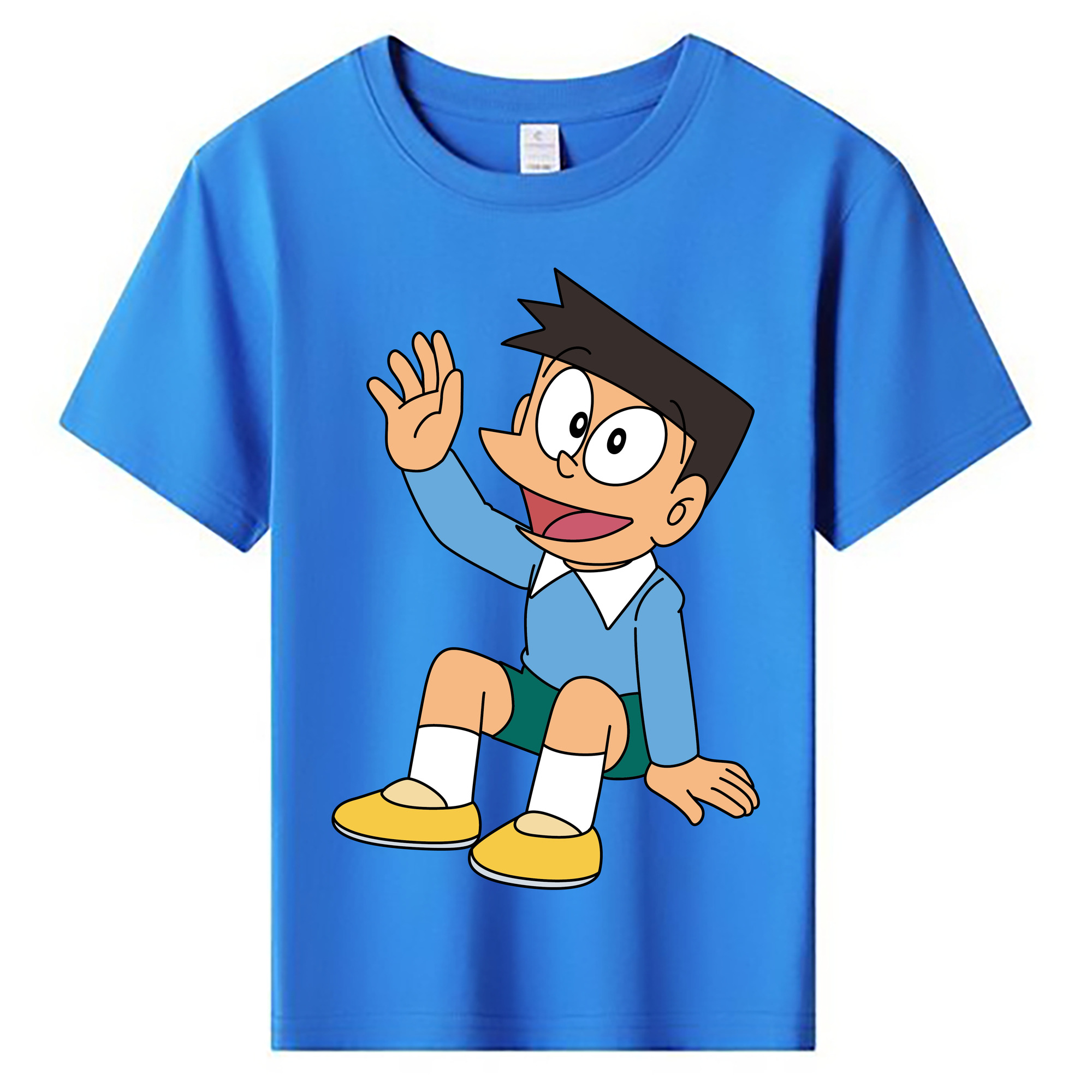 （画像用） ドラえもん 骨川 スネ夫 Doraemon Honekawa Suneo 綿100％キッズTシャツ（フロントプリント）